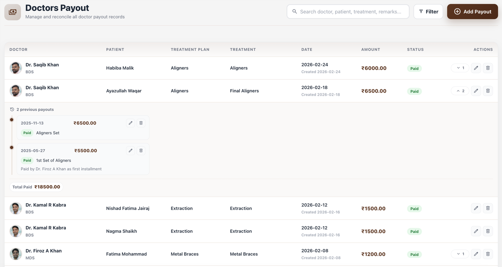 Doctor Payout screenshot